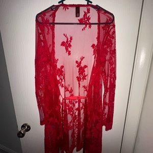 Red lace Robe